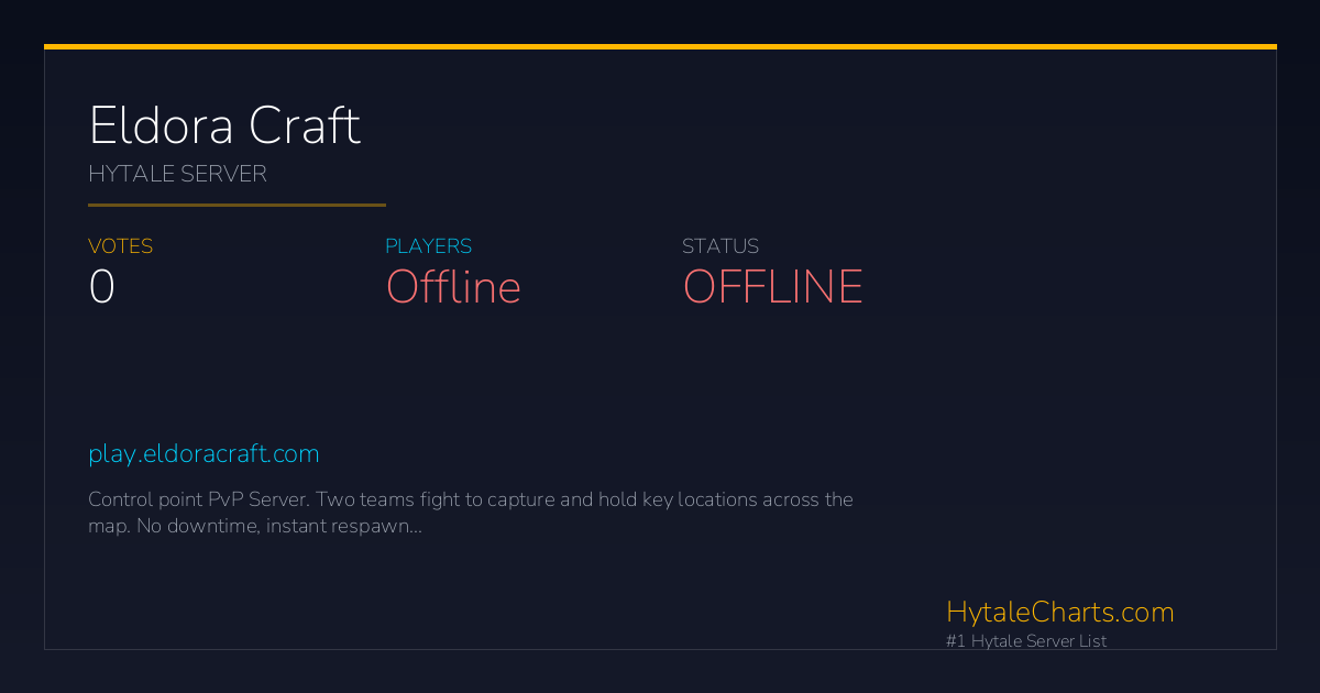 Eldora Craft - Hytale Server IP & Votes | HytaleCharts